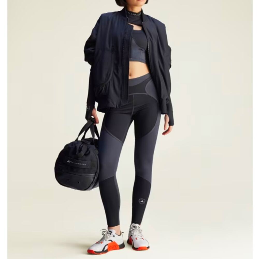 Adidas by Stella McCartney Navy Blue True Nature Woven Bomber Jacket Size M